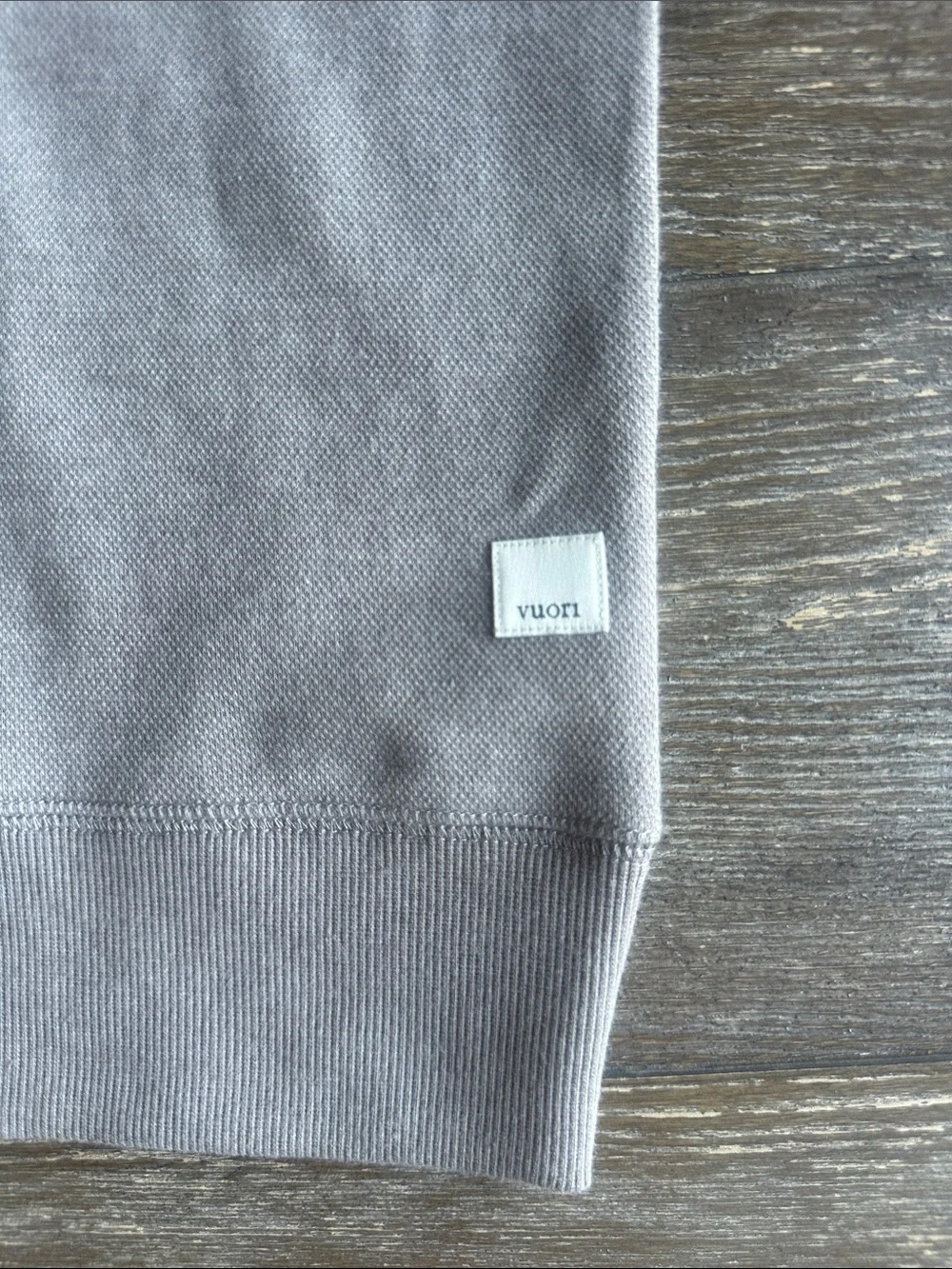 Vuori Men's Crewneck Pocket Sweatshirt in Walnut Heather - Picture 4 of 5